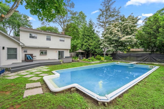 2 Fernwood Dr, Commack, NY 11725 - view of swimming pool featuring a deck and a fenced backyard