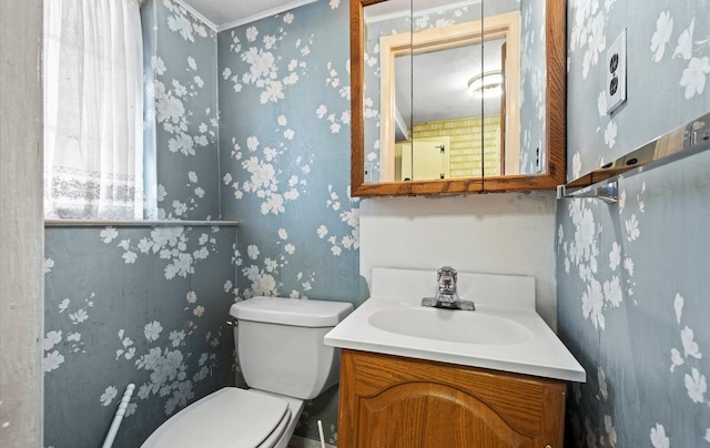 15 Lane Ave, Plainview, NY 11803 - bathroom featuring wallpapered walls and vanity