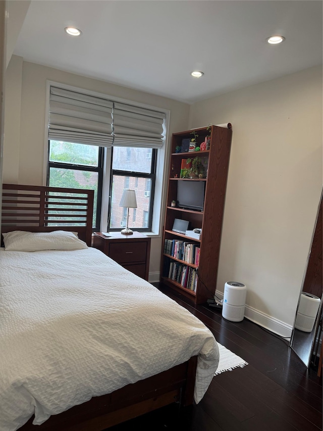 33-27 91st St Unit 5F, Jackson Heights, NY 11372 - bedroom featuring dark wood finished floors and recessed lighting