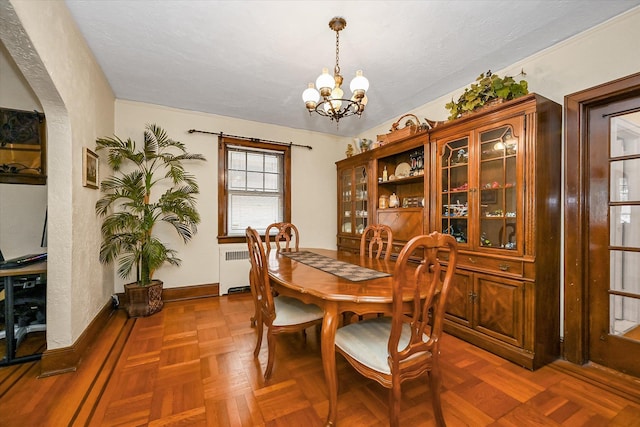 32-15 149th St, Flushing, NY 11354 - dining area with a chandelier and arched walkways