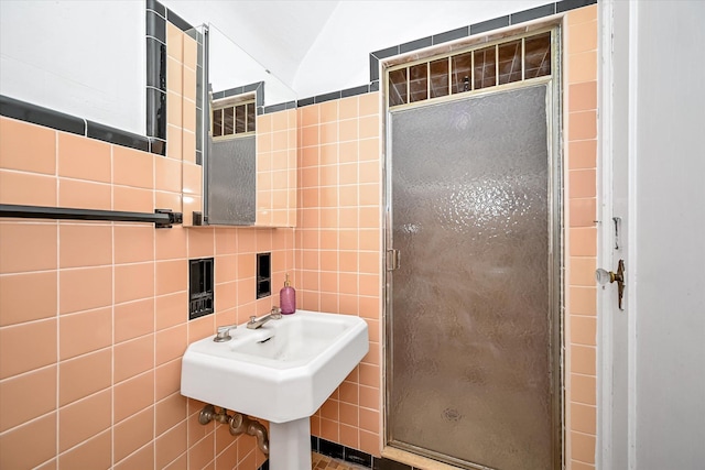 32-15 149th St, Flushing, NY 11354 - bathroom with tile walls and a shower stall