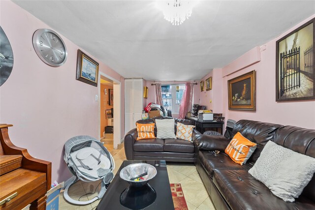 1157 E 102nd St, Brooklyn, NY 11236 - living room with light tile patterned floors