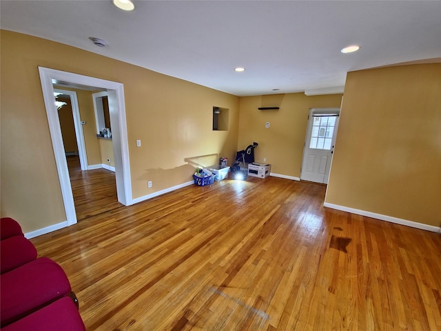 92 Norfeld Blvd, Elmont, NY 11003 - workout area with wood finished floors and recessed lighting