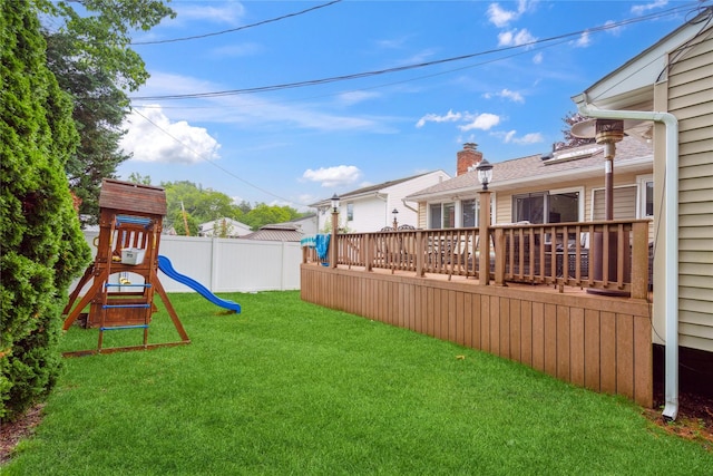 11 Robin Ln, Plainview, NY 11803 - view of yard with a playground and a deck