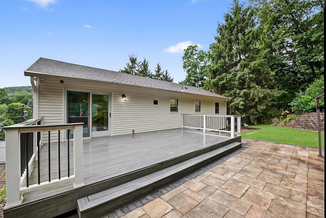 12 Valley Ln, Garrison, NY 10524 - wooden deck featuring a patio and a yard