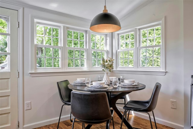 10 Cross St, Port Washington, NY 11050 - dining space with plenty of natural light, crown molding, and wood finished floors