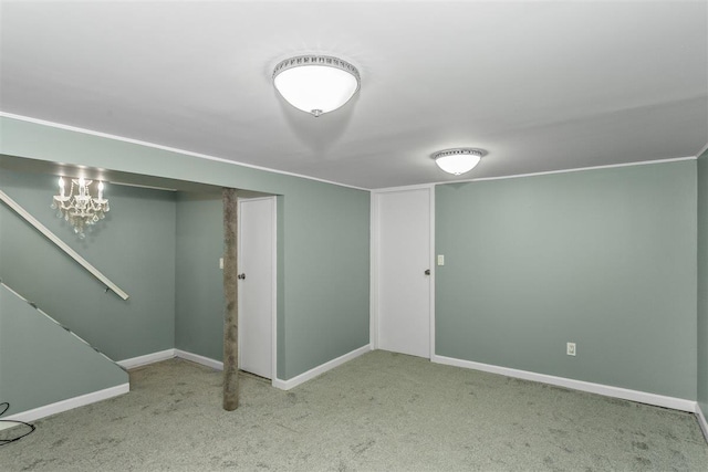 6739 Cooper Ave, Glendale, NY 11385 - finished below grade area featuring carpet flooring and baseboards
