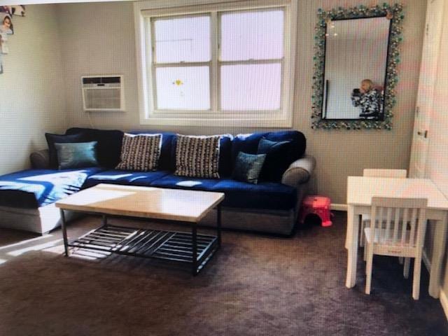 249-29 64th Ave Unit 2, Little Neck, NY 11362 - living room featuring a wall unit AC and carpet floors