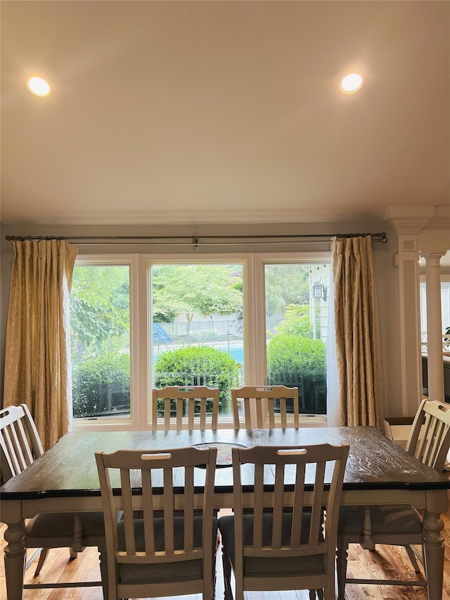 18 Sherwood Ln, Roslyn Heights, NY 11577 - dining area with plenty of natural light and recessed lighting