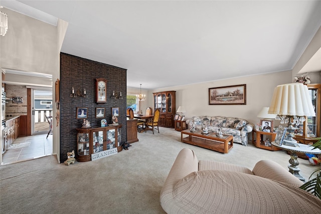 17 Damin Dr S, Farmingdale, NY 11735 - living area with a chandelier and light carpet