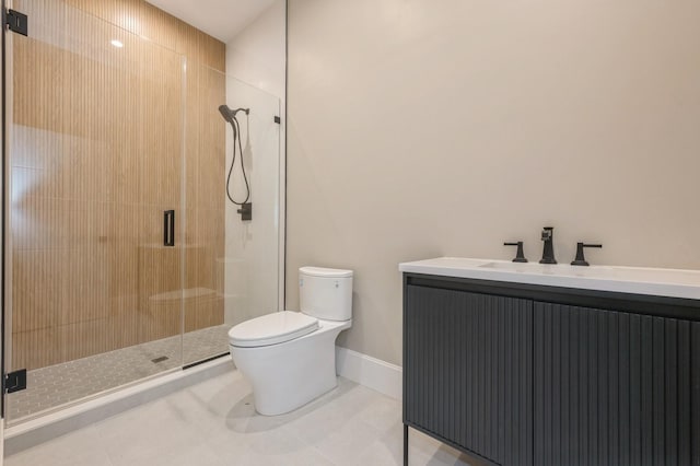 352 Cold Spring Rd, Syosset, NY 11791 - full bathroom featuring a stall shower, vanity, and tile patterned flooring