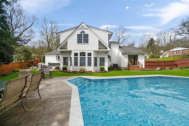 1 Cindy Ln, Highland Mills, NY 10930 - back of house with a fenced backyard, a patio area, and entry steps