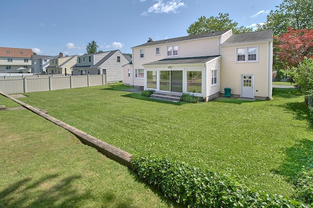 19 Cloverdale Ave, White Plains, NY 10603 - back of house featuring a residential view, entry steps, and a sunroom