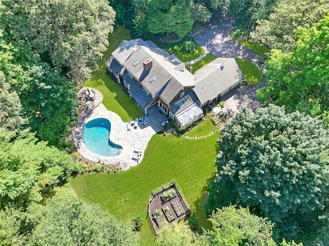 353 Split Rock Rd, Syosset, NY 11791 - aerial view of a pool