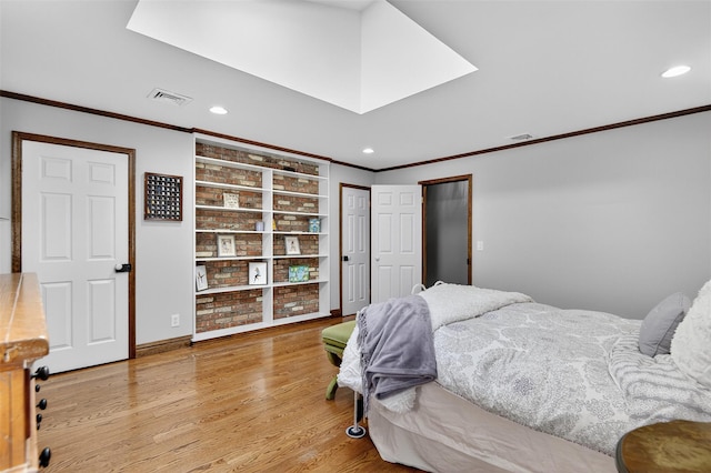 353 Split Rock Rd, Syosset, NY 11791 - bedroom with ornamental molding, wood finished floors, and recessed lighting