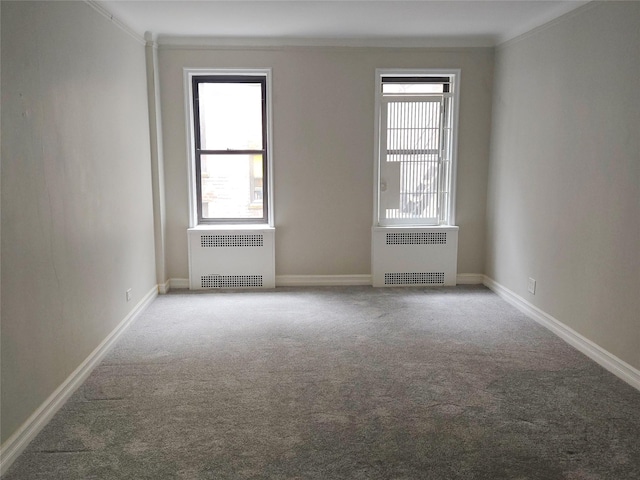 55 E 190th St Unit 45, Bronx, NY 10468 - carpeted empty room featuring radiator and crown molding