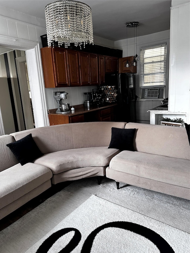 1836 Matthews Ave, Bronx, NY 10461 - living area with cooling unit and a chandelier
