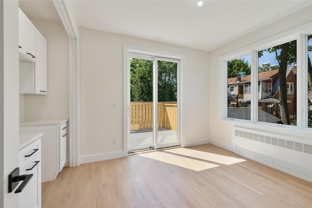 3 Jay St Unit 214, Spring Valley, NY 10977 - unfurnished dining area featuring radiator, light wood-type flooring, and plenty of natural light