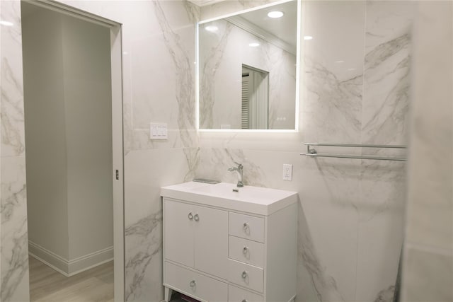 21 Canterbury Rd Unit 3, Great Neck, NY 11021 - bathroom with vanity and wood finished floors
