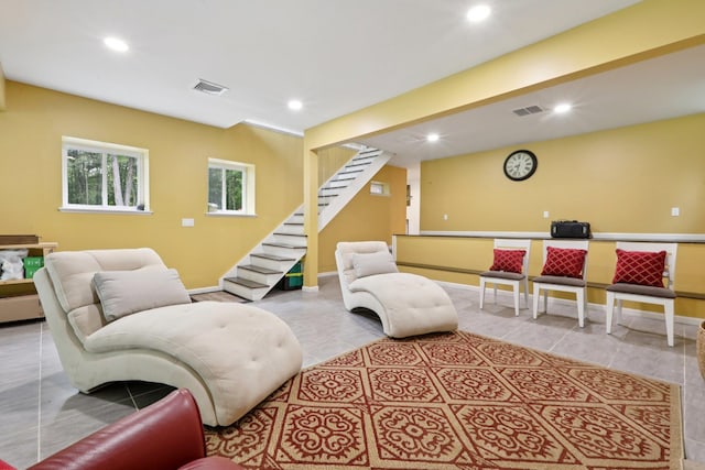 160 S Mountain Rd, New City, NY 10956 - living area with stairway and recessed lighting