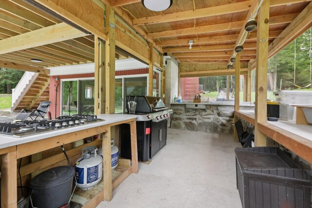 160 S Mountain Rd, New City, NY 10956 - view of patio / terrace with area for grilling, exterior bar, and stairs