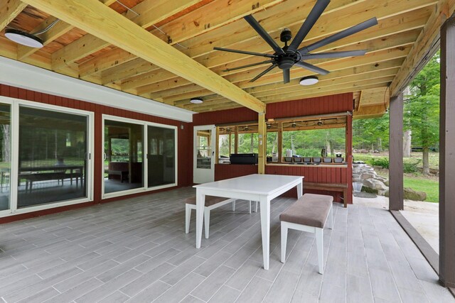 160 S Mountain Rd, New City, NY 10956 - view of patio / terrace with ceiling fan and a wooden deck