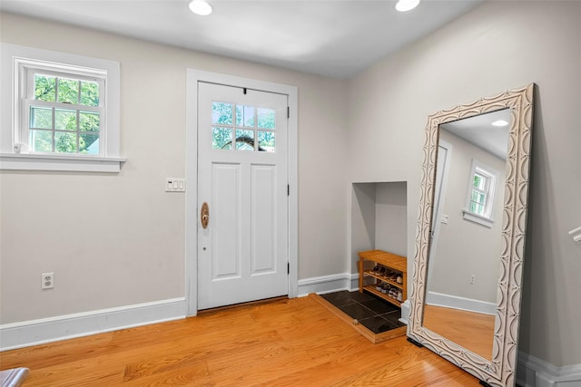 44 Kingsbury Rd, New Rochelle, NY 10804 - entrance foyer with light wood finished floors and recessed lighting