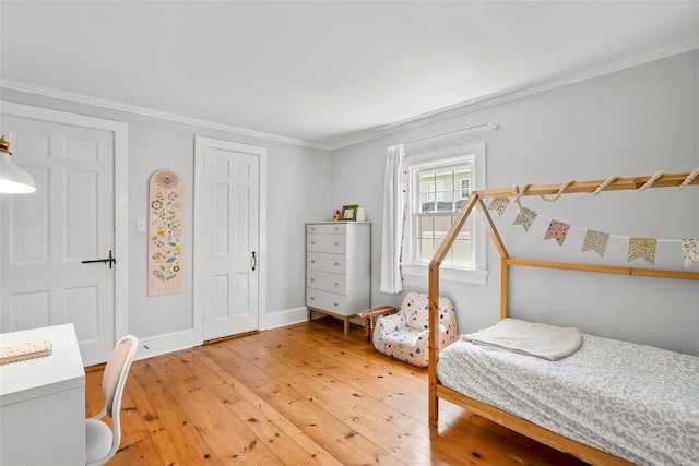 44 Kingsbury Rd, New Rochelle, NY 10804 - bedroom with light wood-type flooring and ornamental molding