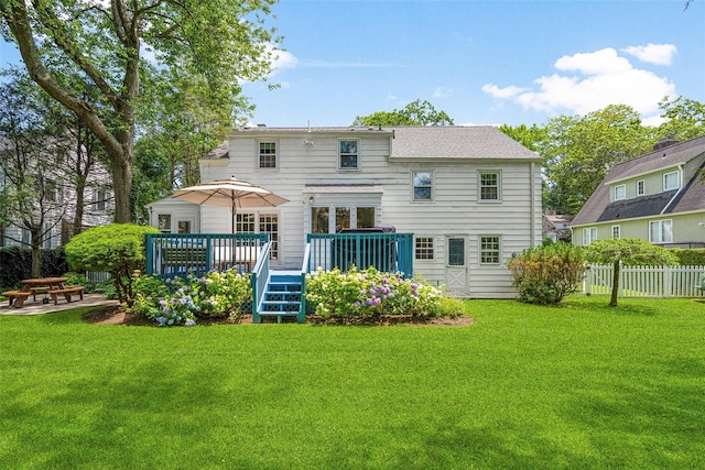 44 Kingsbury Rd, New Rochelle, NY 10804 - rear view of house with a deck