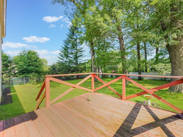 34 Crambrook Rd, New City, NY 10956 - wooden terrace with a fenced backyard