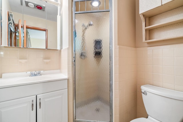 41 Colburn Dr, Poughkeepsie, NY 12603 - full bathroom with tile walls, vanity, and a stall shower
