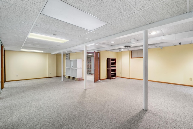 41 Colburn Dr, Poughkeepsie, NY 12603 - finished below grade area featuring a paneled ceiling