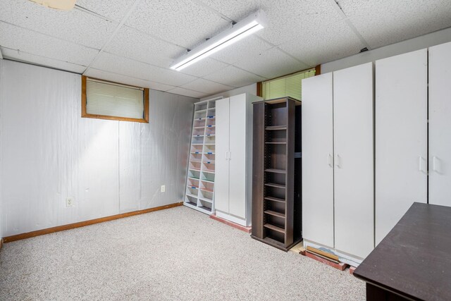 41 Colburn Dr, Poughkeepsie, NY 12603 - finished below grade area with carpet flooring and a drop ceiling
