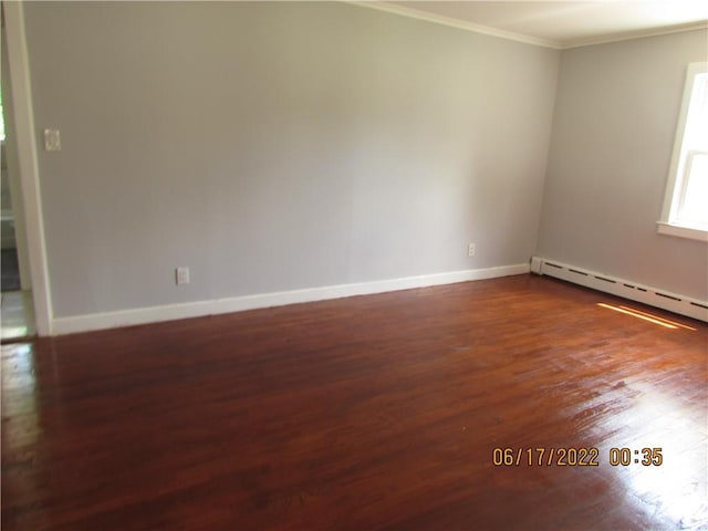 2 Leffingwell Pl, New Rochelle, NY 10801 - spare room with crown molding, wood finished floors, and baseboard heating