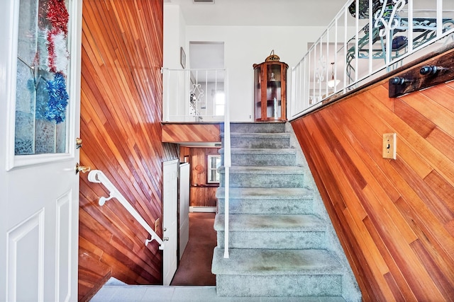 17 Woodrum Dr, Stony Point, NY 10980 - staircase featuring wood walls