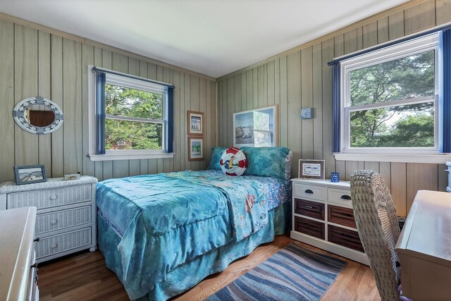 17 Woodrum Dr, Stony Point, NY 10980 - bedroom with wooden walls and wood finished floors