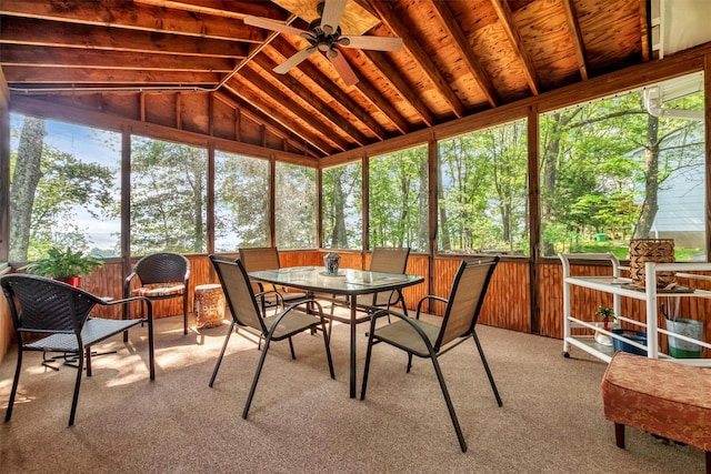 17 Woodrum Dr, Stony Point, NY 10980 - sunroom / solarium with vaulted ceiling, a ceiling fan, plenty of natural light, and outdoor dining space
