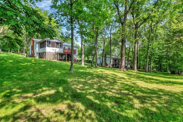 17 Woodrum Dr, Stony Point, NY 10980 - view of grassy yard with a sunroom