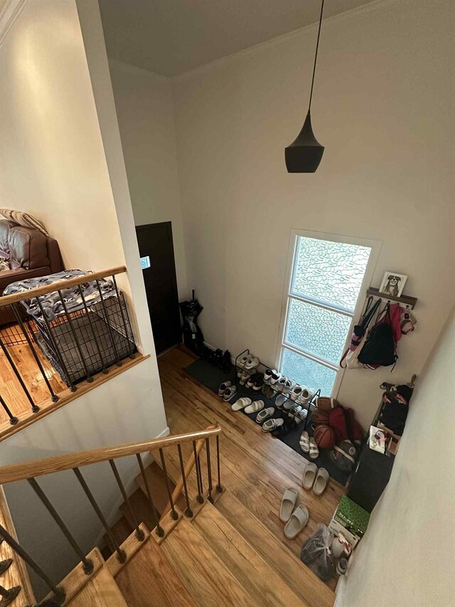 2936 216th St, Bayside, NY 11360 - stairs with wood finished floors