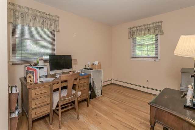 2 Valley View Cir, Warwick, NY 10990 - office featuring a baseboard radiator and light wood finished floors