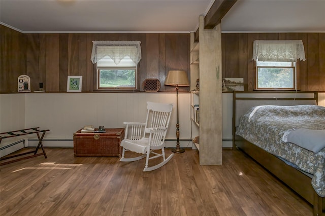 2 Valley View Cir, Warwick, NY 10990 - bedroom with wood finished floors, ornamental molding, and wood walls