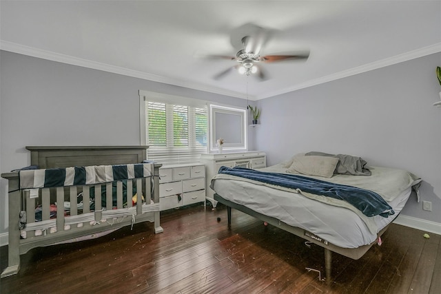 2 Janet Ln, Commack, NY 11725 - bedroom featuring wood-type flooring, ornamental molding, and ceiling fan