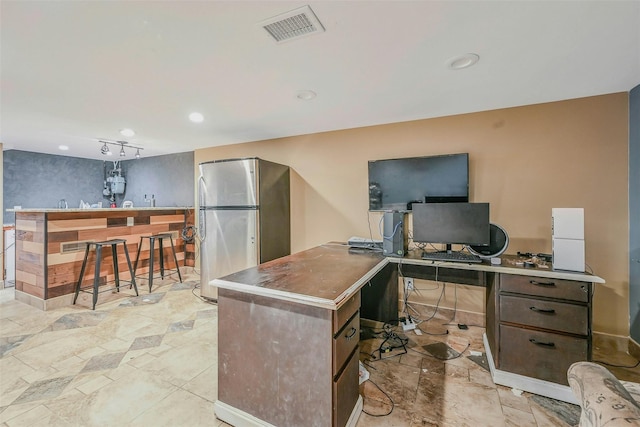 2 Janet Ln, Commack, NY 11725 - office area with light stone finish floors and recessed lighting