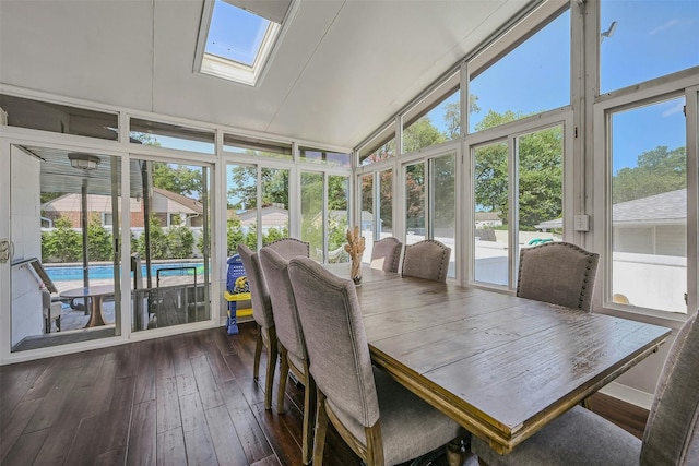 2 Janet Ln, Commack, NY 11725 - sunroom / solarium featuring a skylight, plenty of natural light, and vaulted ceiling
