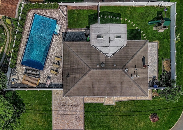 2 Janet Ln, Commack, NY 11725 - drone / aerial view of a pool area