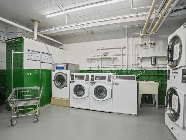1 Midland Gdns Unit 4A, Bronxville, NY 10708 - shared laundry featuring washing machine and dryer and estacked washer and dryer