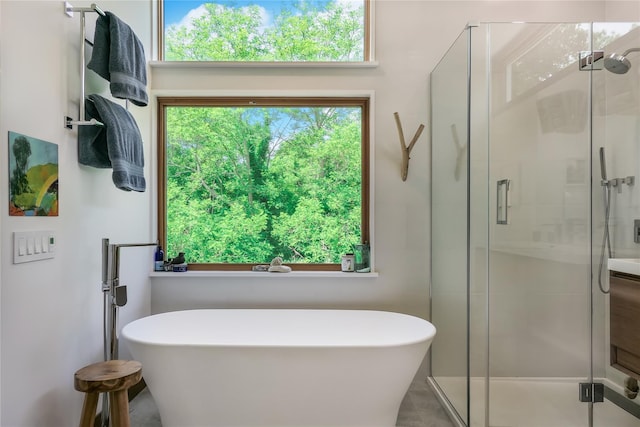 34 Old Neck Rd S, Center Moriches, NY 11934 - bathroom with a shower stall and a soaking tub