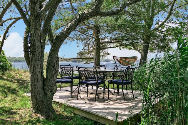 34 Old Neck Rd S, Center Moriches, NY 11934 - deck with a water view