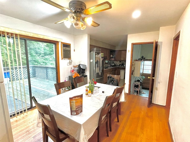 20 Pine Ave, Ossining, NY 10562 - dining area featuring light wood-style flooring and ceiling fan