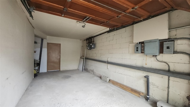 5323 82nd St, Elmhurst, NY 11373 - garage featuring electric panel and concrete block wall